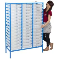 Static Triple Column 45 Tray Storage Unit