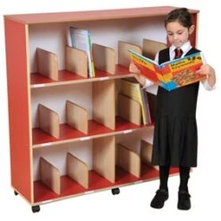 Childrens Bookcase With Drywipe Board Red