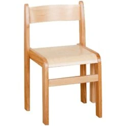 Natural Wooden Stacking Chairs (Pack Of 2)