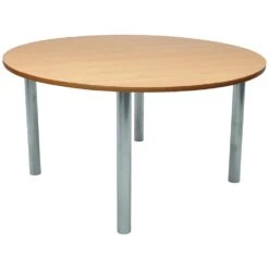 Scholar Silver Frame Super Heavy Duty Circular Cylinder Legged Tables