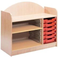 Stretton 6 Tray Triple Bay Storage Unit With Adjustable Shelf