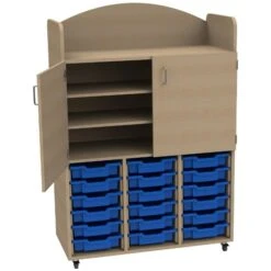 Stretton 18 Shallow Tray Triple Bay Storage Unit & Cupboard