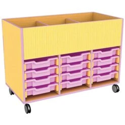 Edge Triple Bay Book Browser With Shallow Tray Storage