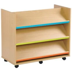 Bubblegum 3 Angled Coloured Shelves Library Unit