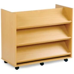 Library Unit With 3 Angled Shelves On Each Side