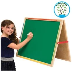 Little Acorns Solid Wood Share 'N' Write Desktop Whiteboard / Chalkboards