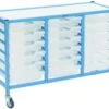 Gratnells Dynamis Collection Low Shallow Tray 3 Column Storage Trolley